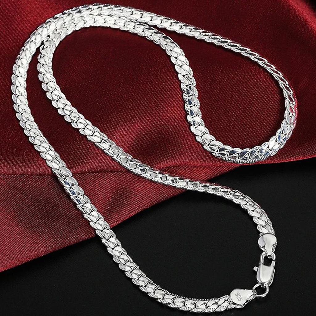Copper 8/16/18/20/22/24 Inch 6mm Side Chain Necklace Bracelet For Woman Men Fashion Charm Wedding Jewelry