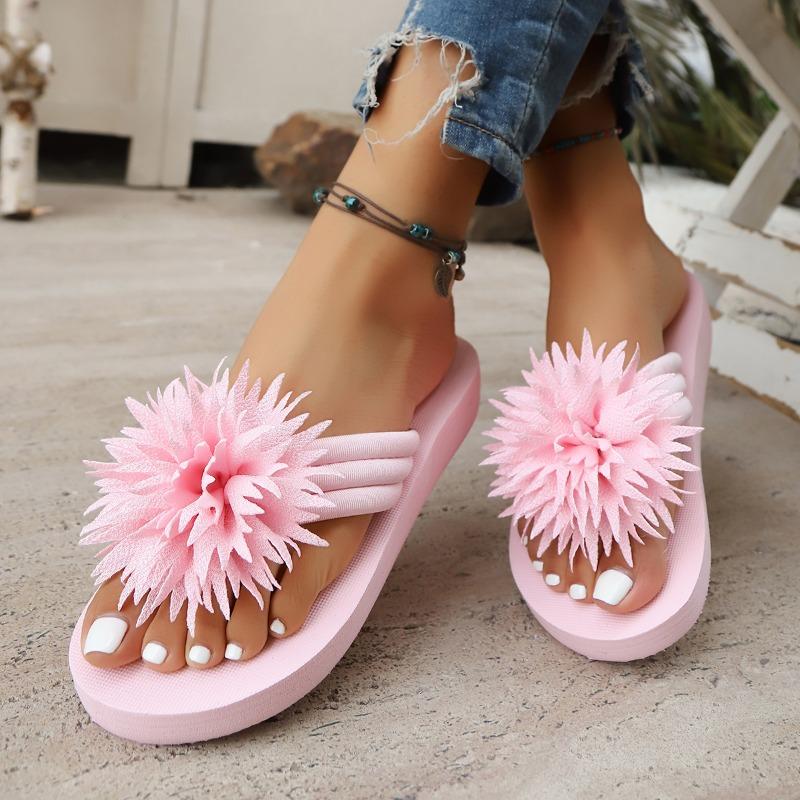 

Fashion Ladies Shoes 2025 Fashion Pinch Toe Women s Slippers Summer Outdoor Beach New Plus Size Best Seller Floral Light Flip Flops 36 розовый