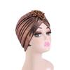 Damer Topphatt Rombus Rhinestones Dekor Plissert Turbanhatt Gullbelagt Pyntet Hatt Elastisk Design Hodeplagg