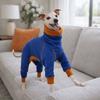Casual Style High Neck Dog Jumpsuit Stretchy Plush Pet Warm Sportswear Breathable Cold-Proof Dog Four Legged Clothes Indoor Wear