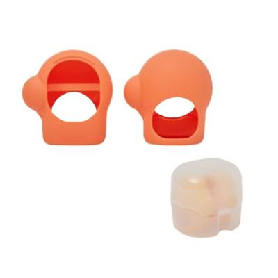 Silicone 100% National Wrist Fixed Both Hands Set Baby Glove Teething + Storage Case Included, Glove Teething + Storage Case, Coral Orange, 1 Set