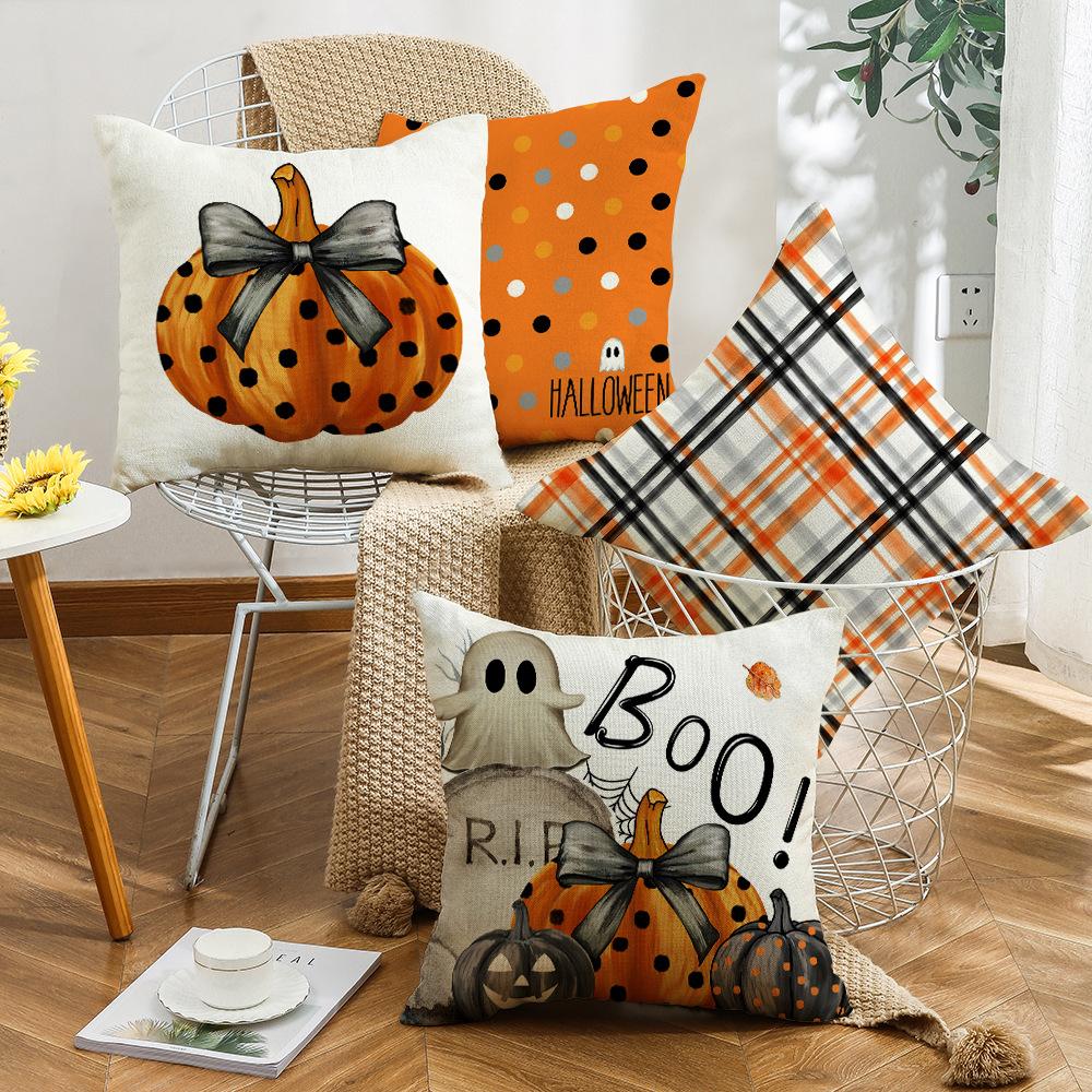 New Halloween Day of The Dead Decorative Pillowcase Cartoon Pumpkin Home Sofa Bedroom Pillowcase