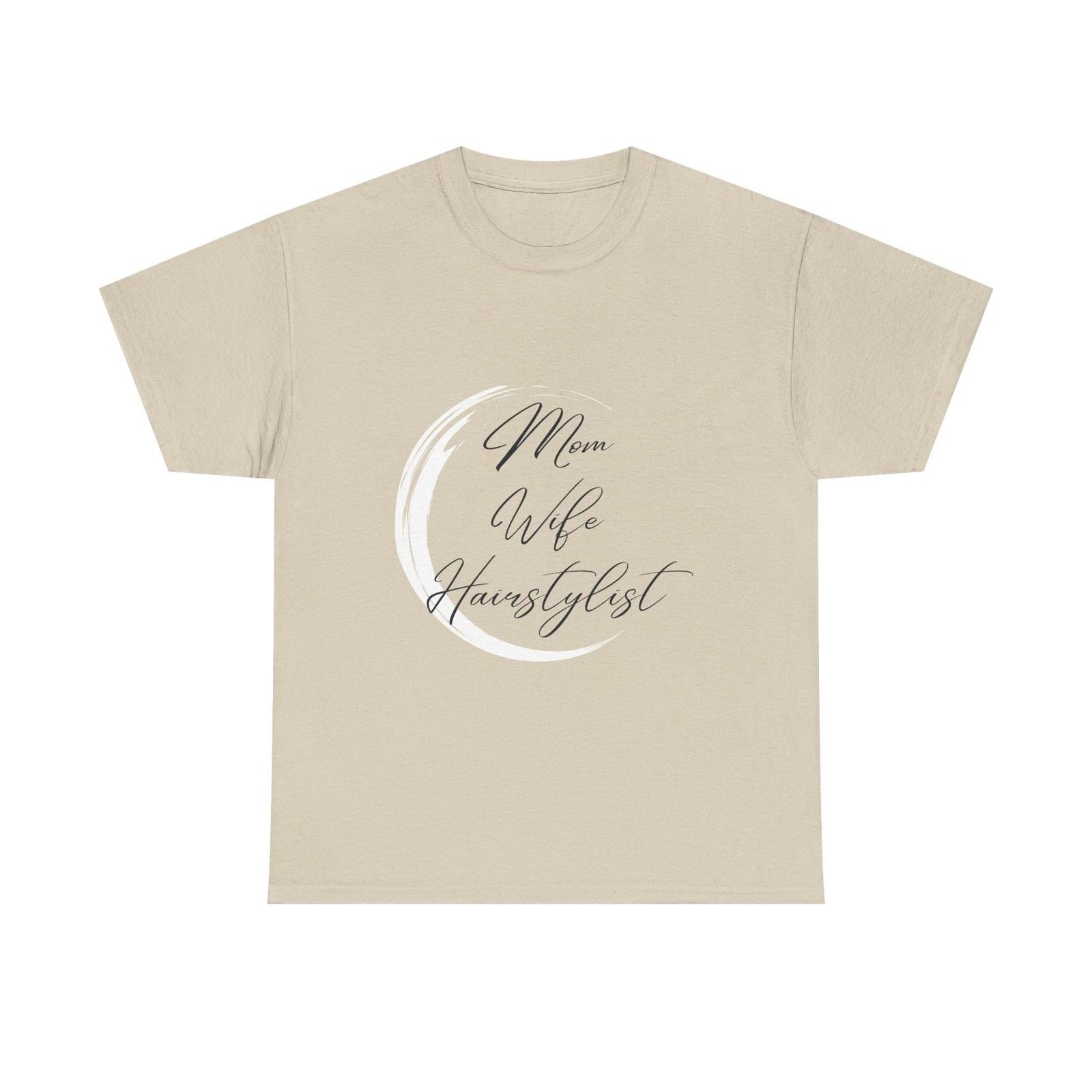 Mom Wife Hairstylist Tee | Crescent Moon Script 3XL