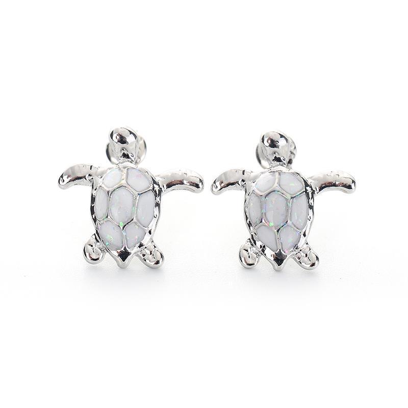 Opal Turtle Stud Earrings - European  American Fashion Jewelry
