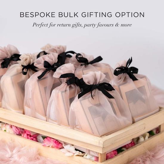 Kimirica "Nothing But Love Duo" Potli Gift Set | Fragnance of Gardenia | Contains Shower Gel, Body Lotion, Loofah and Resuable Potli