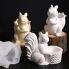 Food Grade Silicone Squirrel Basket Mould Set 2Pcs Crafting Tool for Resin Plaster Storage Box