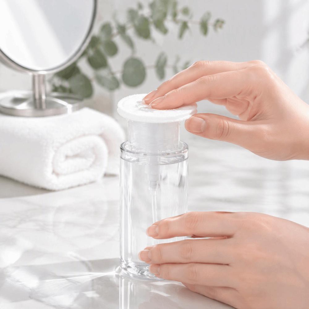6 Pack Dust Proof Lid Push Down Pump Bottle Leakproof Empty Dispenser  Nail Polish