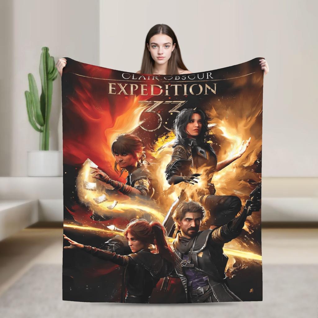 Warm Soft Blankets Airplane Travel Clair Obscur Expedition 33 Game Bedding Throws Flannel Bedspread For Home Decor Sofa Bed