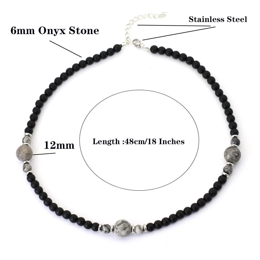 Unique New Natural Stone Necklace For Men 19 Inches Short Choker Collar Perfect Gifts For Boyfriend Lucky Amulet Colar Joias