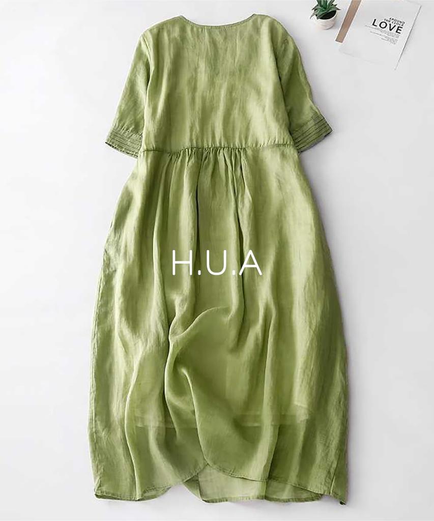 Maxi Long Maxi Plus Relaxed H.U.A Women's Dress, Dress, Size, Fit, V-Neck, Sleeveless, Resort, Spring/Summer, TC/XL