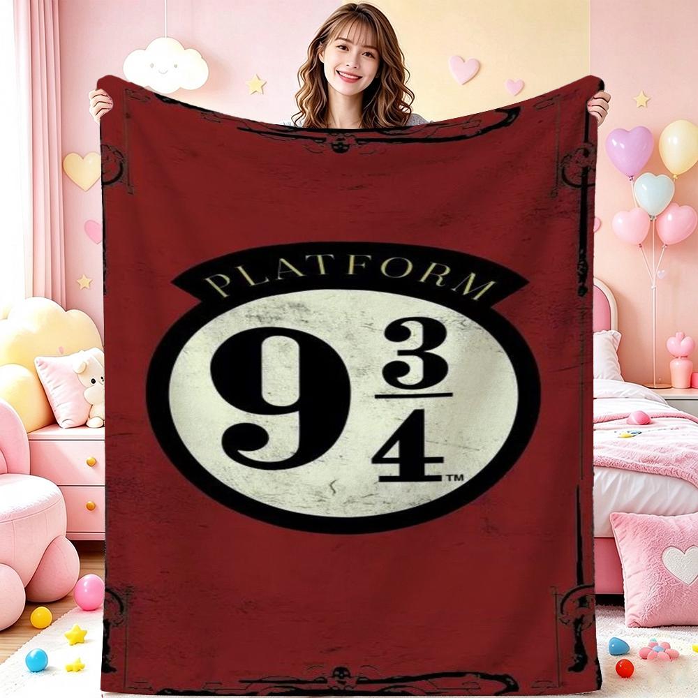 Harry Potter Magical Adventures Flannel Printed Blanket Thick Warm Throw Blanket For Living Room Gaming Room Home Party Decor Holiday Gift