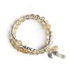 Womens Natural Rutilated Quartz Bracelet With Sterling Tassel Vintage Bohemian Layered Double Wrap Design