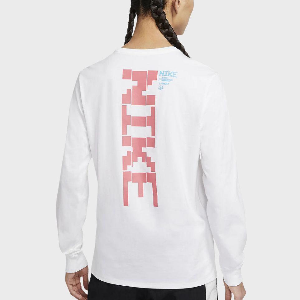 Nike Lpl Letter Print Crew Neck Long Sleeve T-Shirt Men Tops White DA5004-100