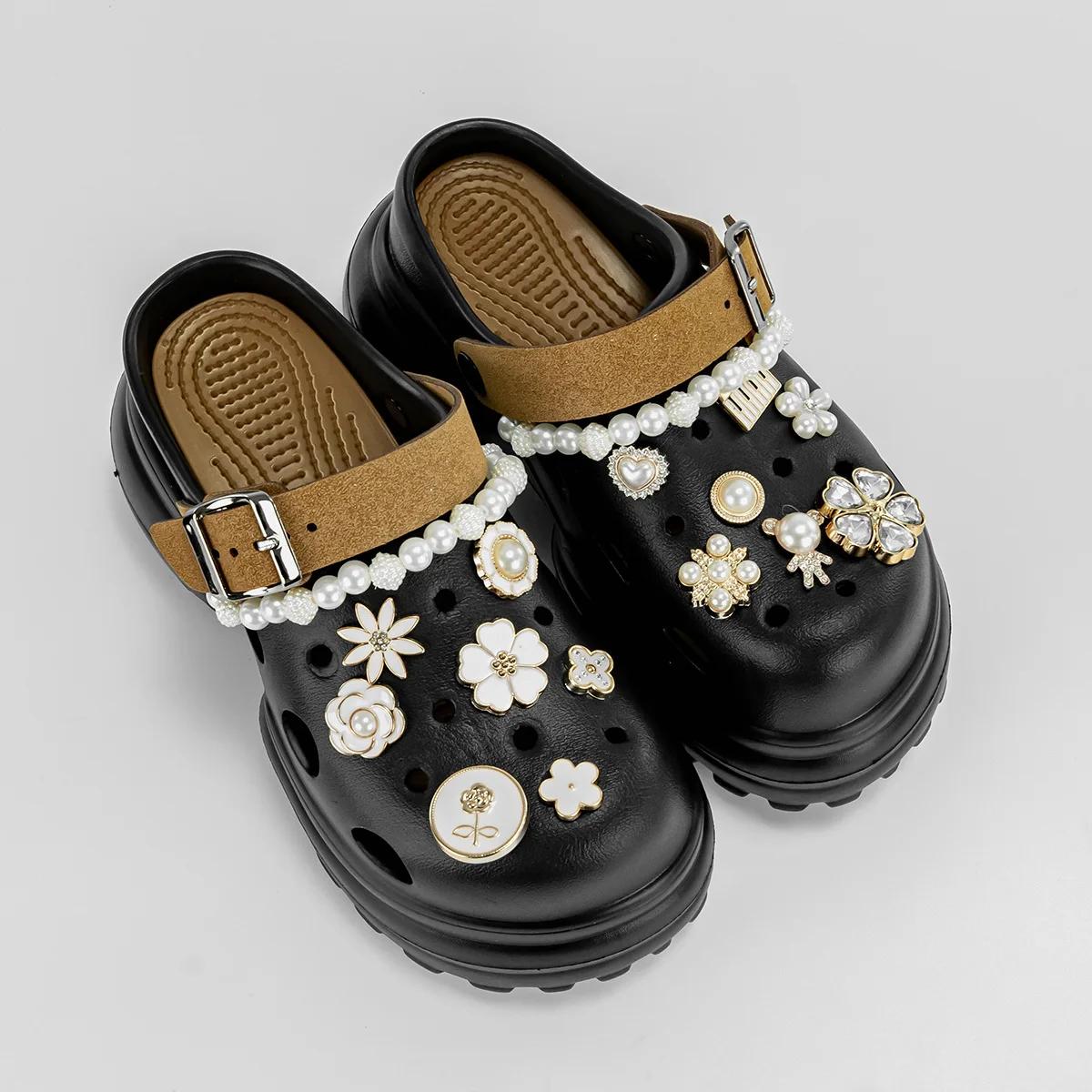 

Сандалии с толстой подошвой для женщин, черные, белые, модные, для улицы, роскошные, с бриллиантами, сандалии для сада своими руками, сабо, водная обувь 40-41 чёрный