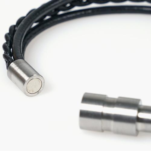 Jbans Classic Coil Leather Mix Couple Bracelets (C1801-Ac408Bk)