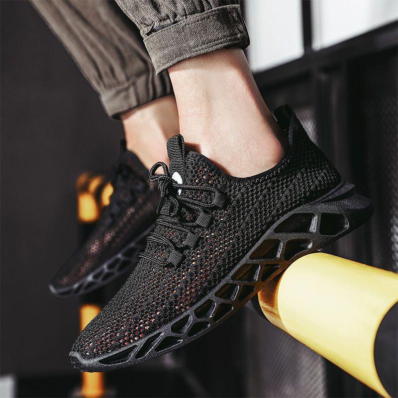 Moda Verão Homens Tênis Malha Sapatos Casuais Lac-up Sapatos Masculinos Leves Sapatos Vulcanizados Tênis de Caminhada Zapatillas Hombre
