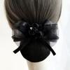 Women Hair Net Mesh Head Flower Headdress Floral Hair Adornment Versatile Decorative Hair Mesh Hair Styling Tool
