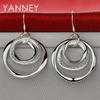 Exquisite 925 Sterling Silver Frosted Round Earrings for Women, Fashionable Engagement Accessories, Charming Jewelry
