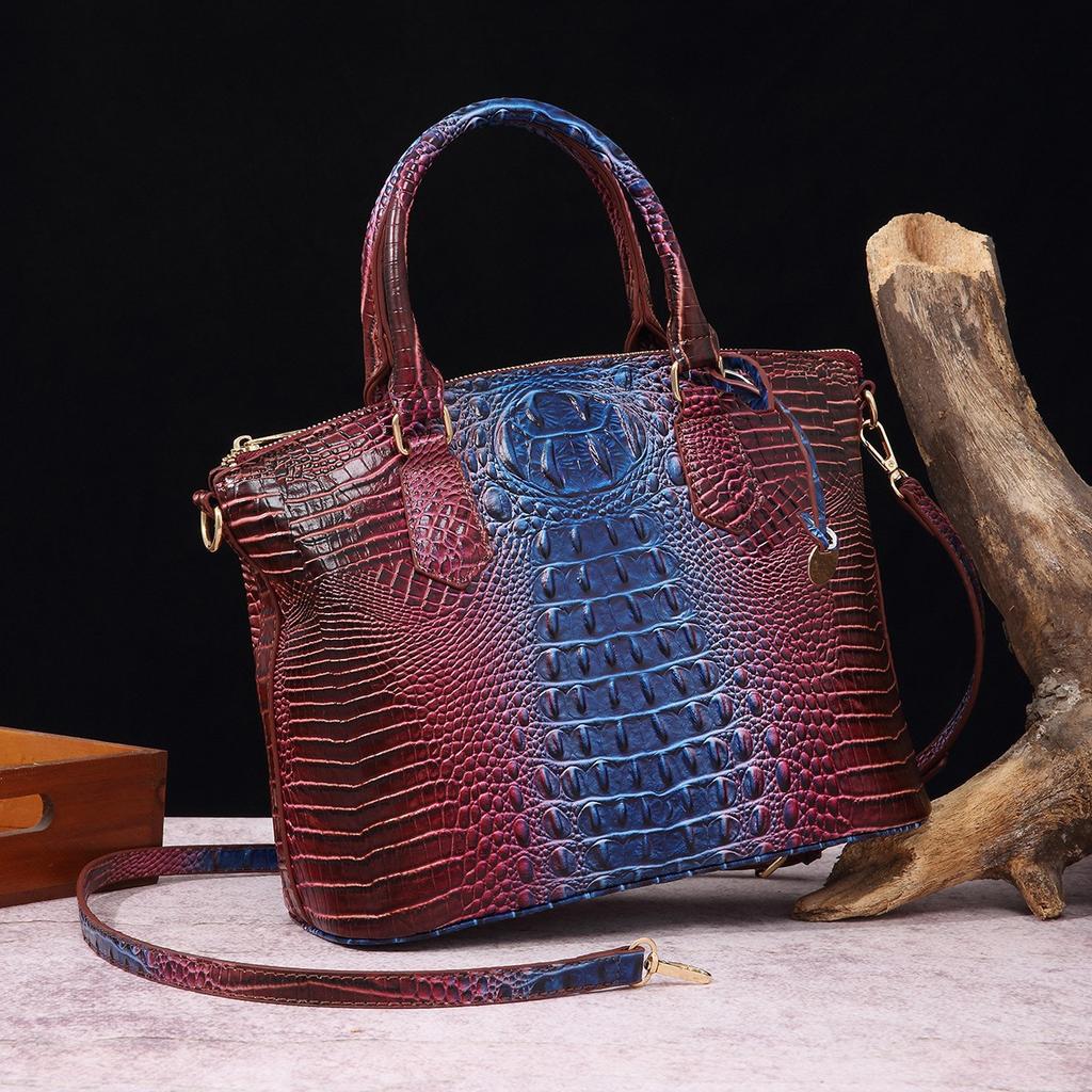 Portable Crossbody Retro Women's Bag Multicolor Crocodile Brahman