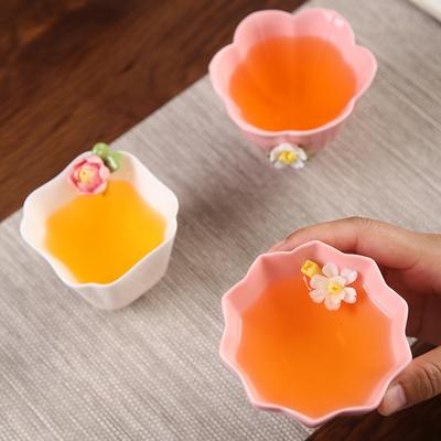 Ceramic Cute Coffee Mug for Women 3D Relief Flowerr Petal Teacup Ceramic Tea Cups Porcelain Epresso Mug