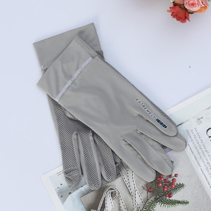 Summer Women's Sunscreen Gloves Women's Summer UV Resistant Thin Short Ice Silk Gloves, Cool Outdoor Sun Protection Breathable