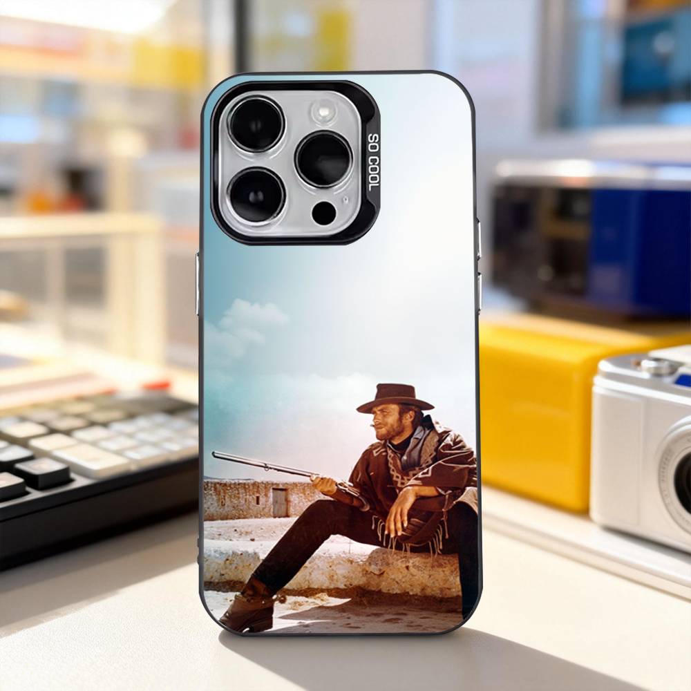 Cool Clint EastwoodS Cowboy For iPhone 17,16,15,14,13,12,11,Pro,Max,Plus,E,Air,Mini Anti Fall Black Matte Hard Bumper Phone Case