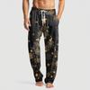 Men's Knitted Fashion Print Pocket Casual Pants Pajama Pants