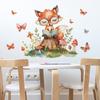 Cartoon Fox Reading Children's Room Kindergarten Wall Beautification Wall Stickers Self-adhesive