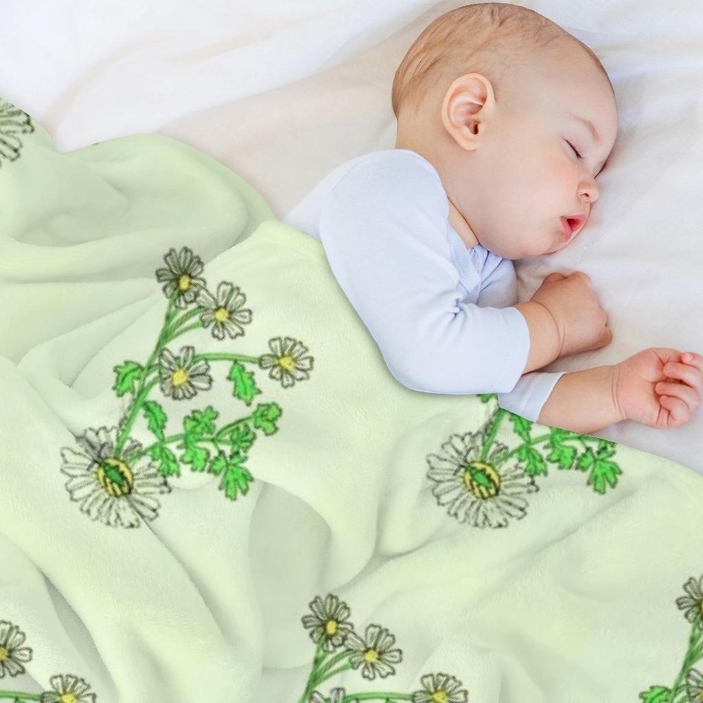 Green Capsid Bug On Chamomile Throw Blanket Multi-Purpose Luxury Brand For Baby Sleeping Bag Blankets