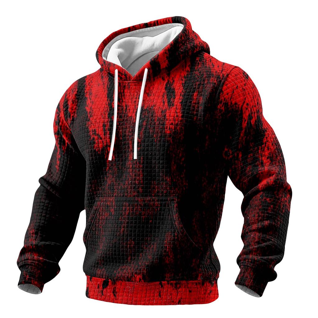 Men's Halloween Print Knit Hoodie Casual Long Sleeve Pullover