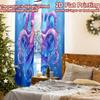 2pcs, 2D FLAT PRINTING Curtains (Without Rod) Deepsea Octopus Modern Fashionable Curtainments during the Christmas holiday