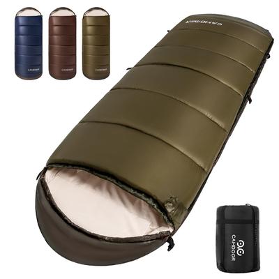 CAMDOOR Sac de Couchage Hiver Duvet Température Confortable 230T Inclut Rangement Réglable Entièrement Idéal pour Désastre Voiture Extérieur Route et Intérieur