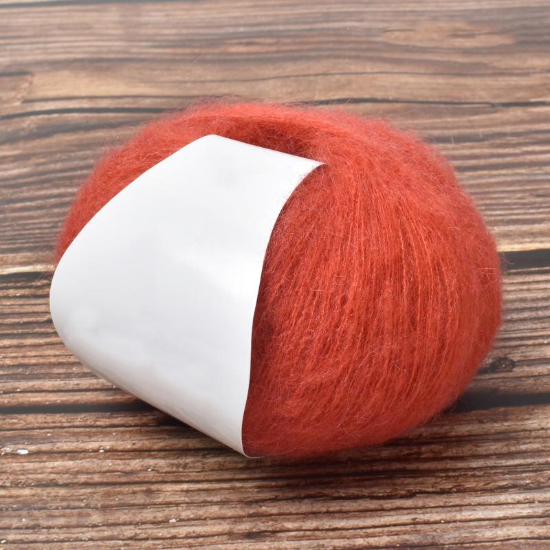 

25 г/моток однотонная пряжа для ручного вязания из южноафриканского мохера, DIY, роскошная пряжа для вязания крючком, доступно несколько вариантов 25g оранжевый