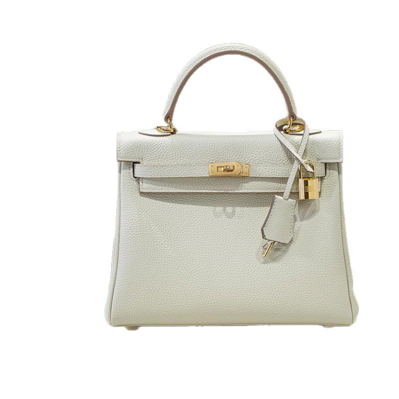 Inner Seam Top Layer Cowhide Togo Leather Bag With Double Shoulder Straps (H09-2528KL)