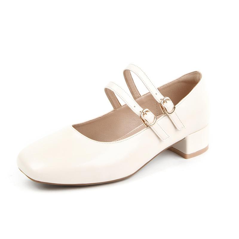 

Весенние новые туфли на высоком толстом мм каблуке, на толстом каблуке с квадратной головкой, женская обувь Мэри Джейн в стиле ретро, ​​утолщающая и расширяющая женская обувь большого размера 45 миндальный