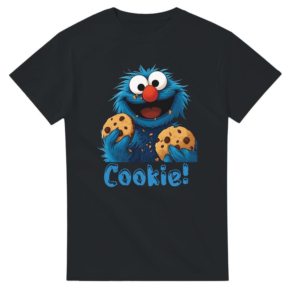 Unisexs Vintage Oversized Streetwear Cookie Monster Graphic Short Sleeve All Season Casual Summer Tee