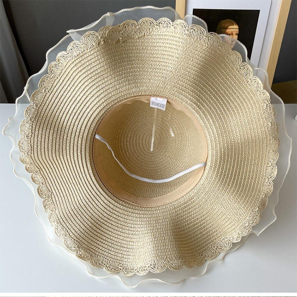 Folding Beach Hat Wide Brim Straw Hat Fashion Sun Hat  Girl