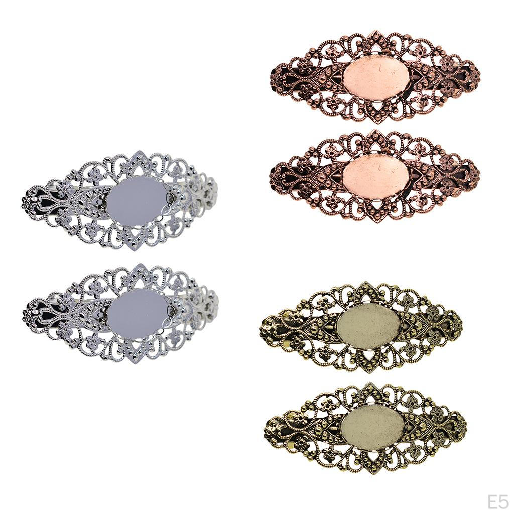 with French Clip Barrette Cabochons