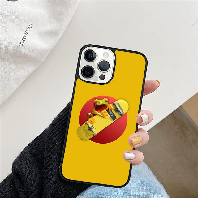 Frog Skateboard Cute Kawaii Phone Case For iPhone 17 Air 15 16 Cover  11 13 14 Pro Max 12 Plus Max Fundas