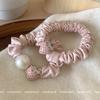 Cute Strawberry Mousse Powder Hair Tie Small Intestine Satin Pleated Hair Band High Elastic Comfortable Hair Accessories Woman