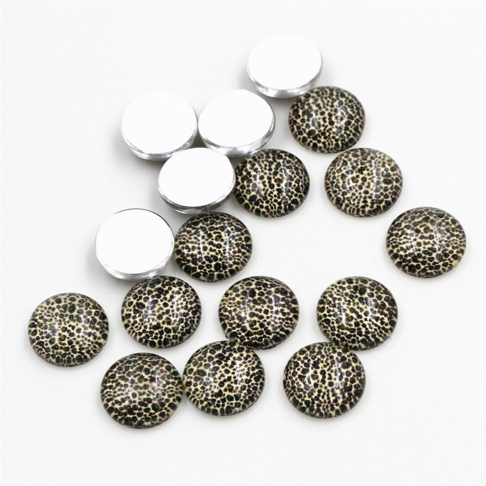 

New Fashion 20pcs 12mm Handmade Photo Glass Cabochons Peacockfeather Butterfly Leopard Pattern Dome DIY Jewelry Making Findings