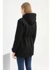 Manteau Parker à Col Capuche Coton Manteau Zippé Mi-Long Saison Hiver Manteau Chaud et Moelleux avec Veste en Coton