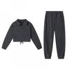 2025 Autumn/Winter Women's Fashion Loose Zipper Stand Collar Hoodie & Casual Two-Piece Set