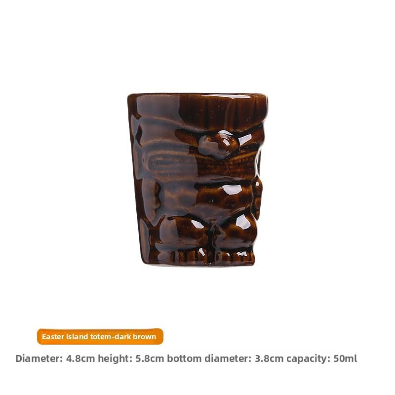 Mini Keramik Tiki Cocktailbar Zubehör Tiki Becher Schnapsglas Wein Set Hausbar Spirituosenbecher Schnapsgläser Wodka 50ml 55ml 60ml