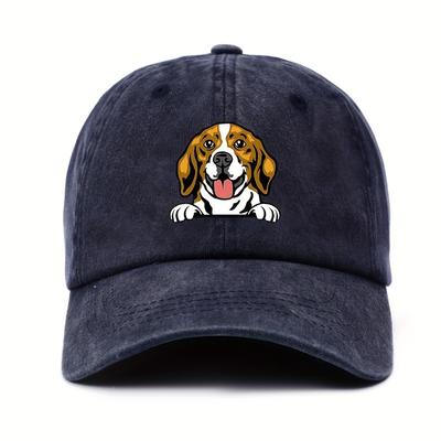 Cute Dog Printed Baseball Hat for Men and Women, Daily Leisure, Outdoor Sunscreen, Camping Activities, Travel, Duck Tongue Hat