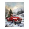 Vintage Red Christmas Tree Truck Candle Decorative Posters Merry Christmas Canvas Painting Living Room Wall Art Holiday Decor