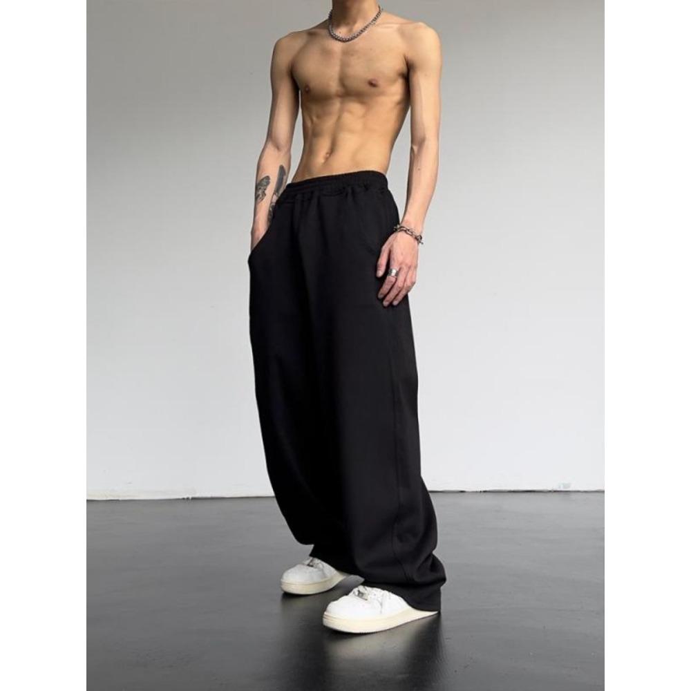 Jogginghose High Street Lässige Hose Herren Harajuku Übergroß Sport Winter Herbst Super Gutaussehend Herren Gerade Hosen S gray