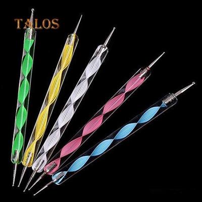 5 pièces Double extrémités pointillant outil de peinture marbrée Nail Art Dot manucure vernis bricolage