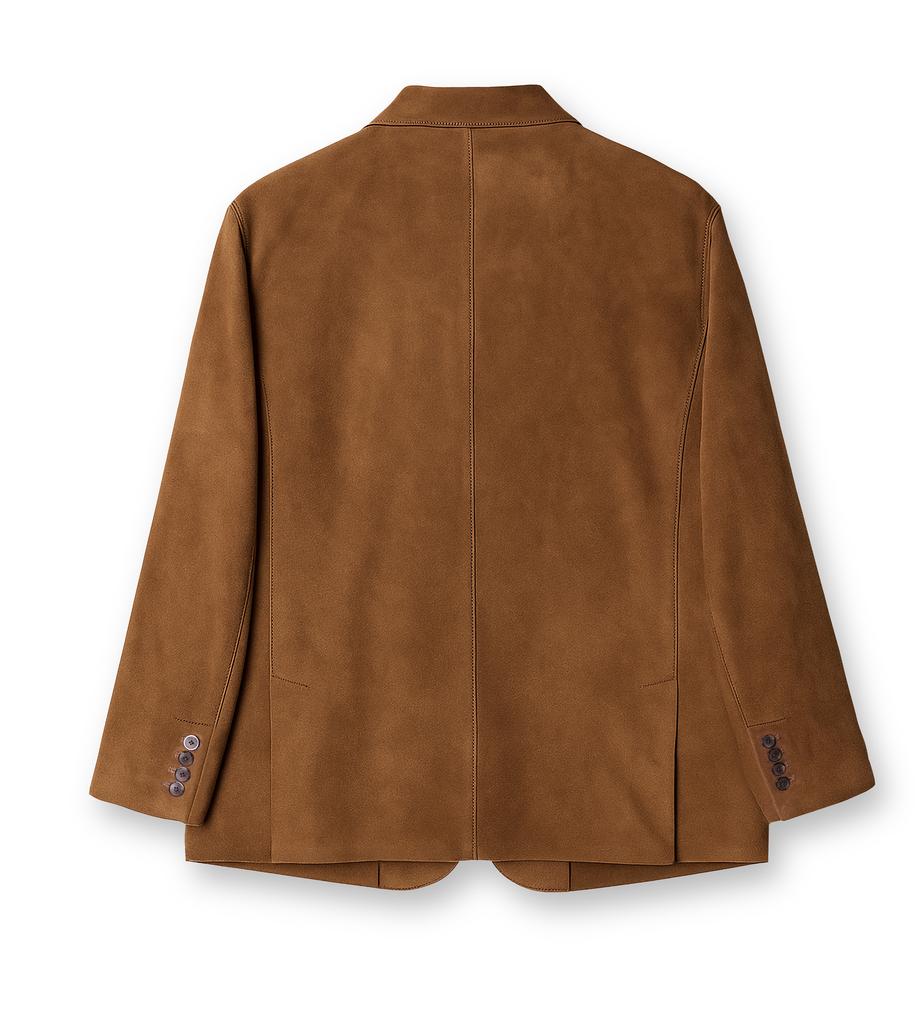 Connect Kinloch [Real Leather] Suede 3-Button Blazer Jacket [Brown]