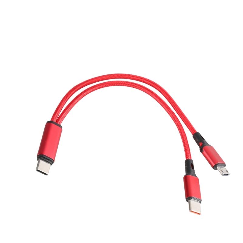 

USB C Charging Cord Wire Nylon Braided Type C to USB 5Pin & Type C Port Data Sync Cable Line Support Quick Charging